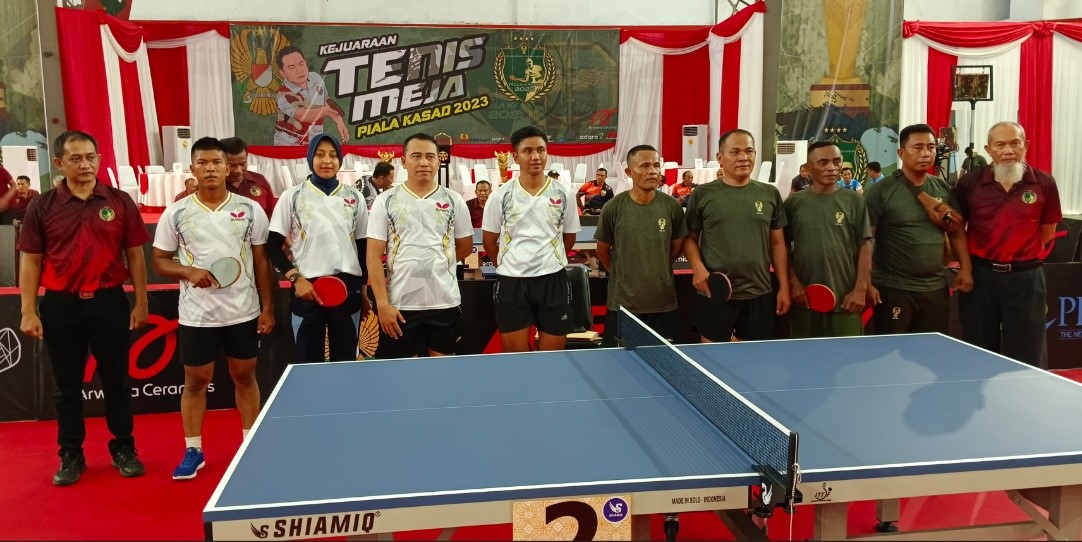PTMAU partisipasi pada “Piala KASAD” Tahun 2023  Kategori TNI/Polri dalam kejuaraan tenis meja di GOR Nanggala Kopassus